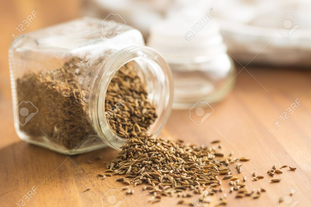 Cumin seeds or caraway in jar. - 75868823 Cumin seeds or caraway in jar. - 75868823