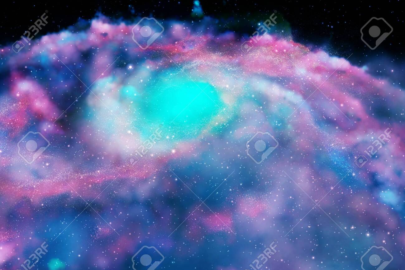 3d Rendering Colorful Galaxy In Space Beauty Of Universe Cloud