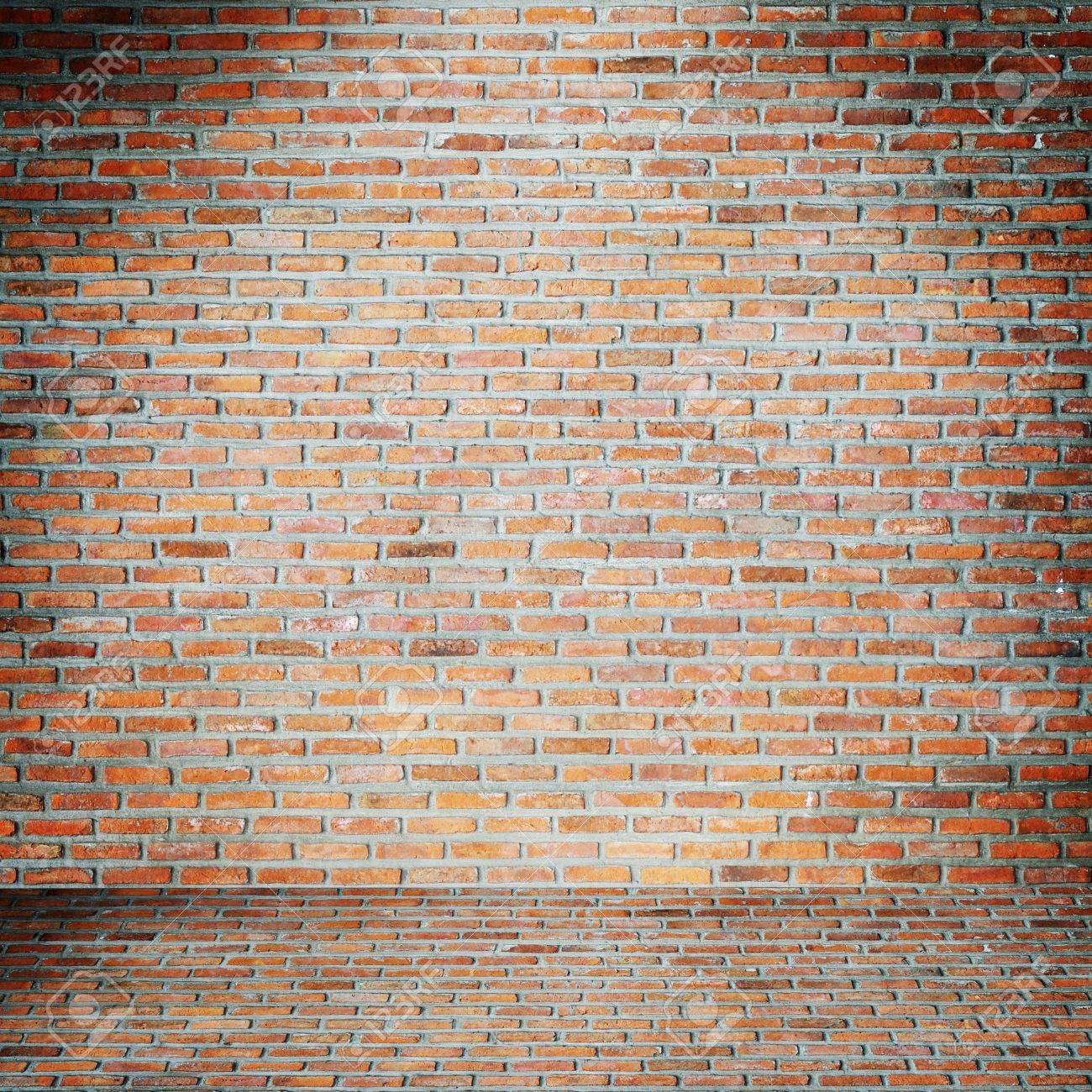 スポット ライトと床レンガ壁パターン の写真素材 画像素材 Image