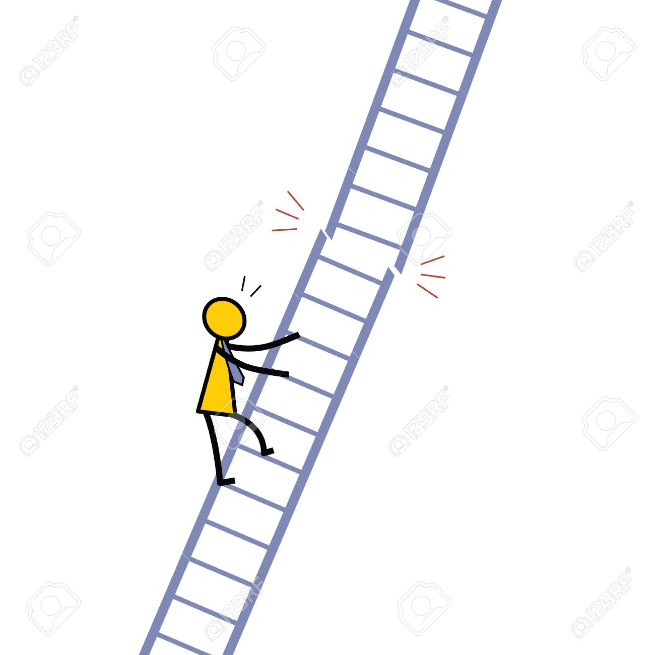 up the ladder