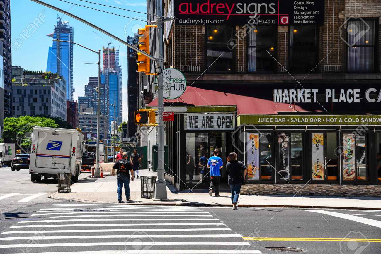 Hells Kitchen Street Scene In New York City Stock Photo Picture