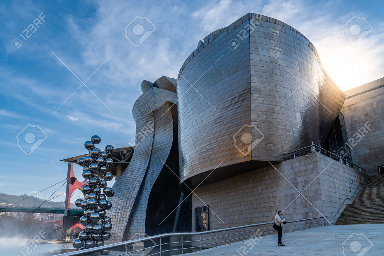Exterior View Of Guggenheim Museum In Bilbao Stock Photo, Picture and  Royalty Free Image. Image 182683637., image size:1300x868