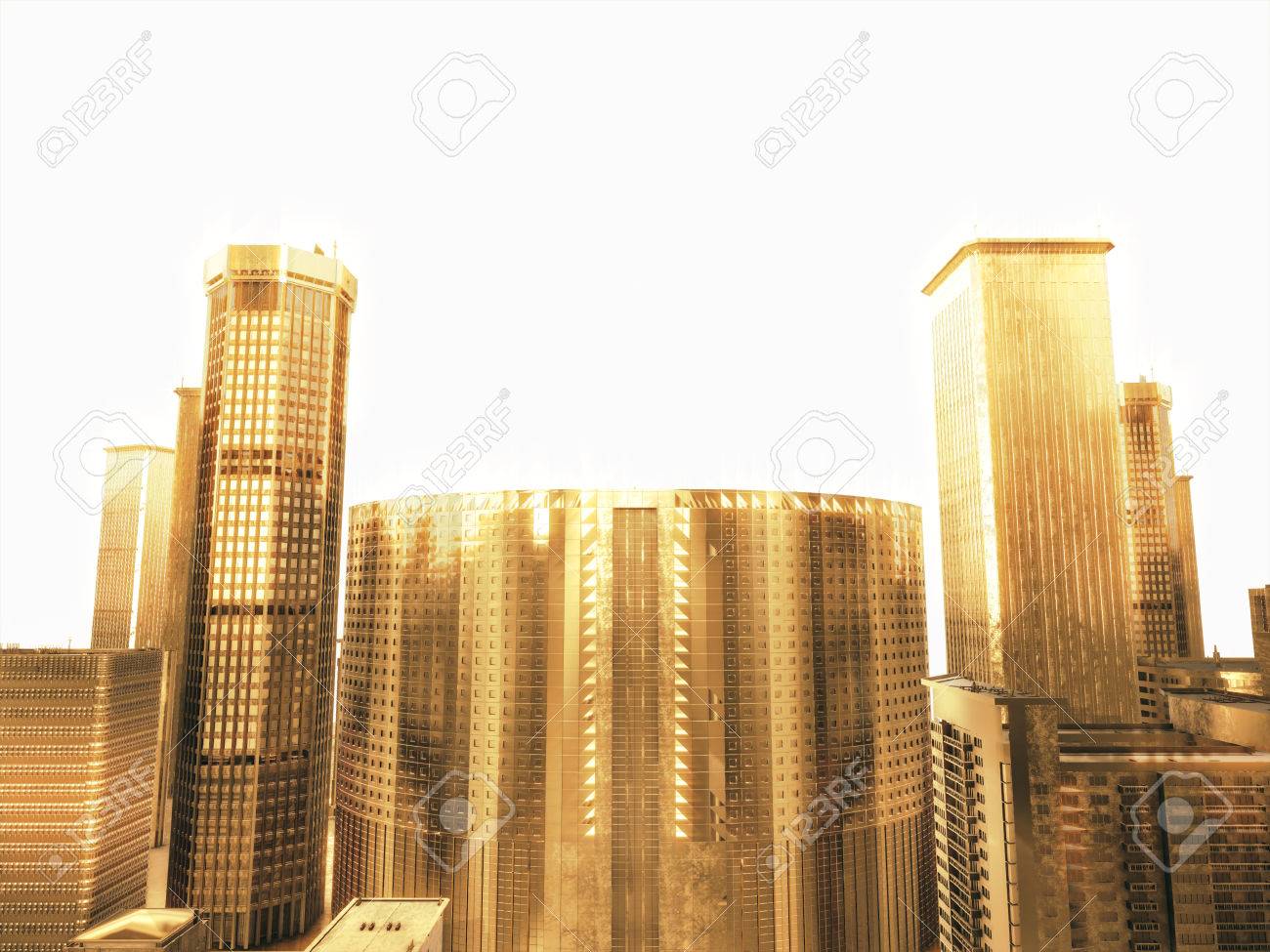 Golden City Abstract Space Background 3d Rendering Stock Photo Picture And Royalty Free Image Image 77447977