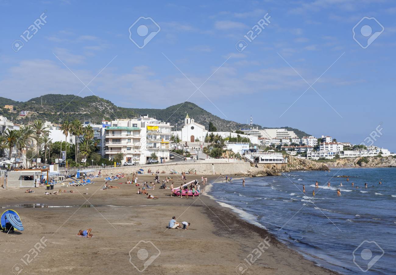 Sitgesspain September 272014 Mediterranean Beach In Catalan