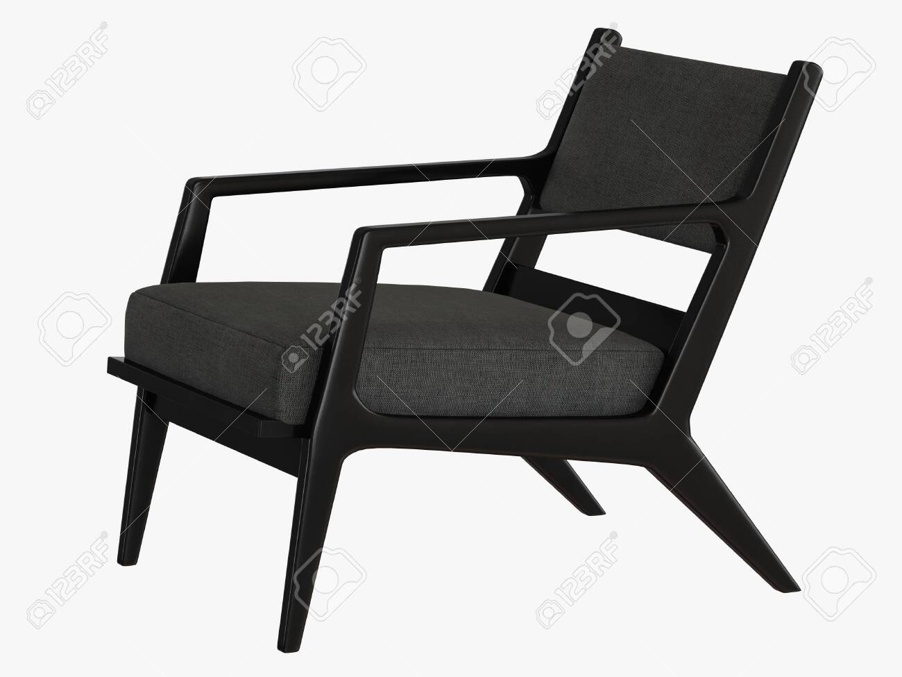 Gray Armchair Side View 3d Rendering On A White Background Stock Photo Picture And Royalty Free Image Image 116531283