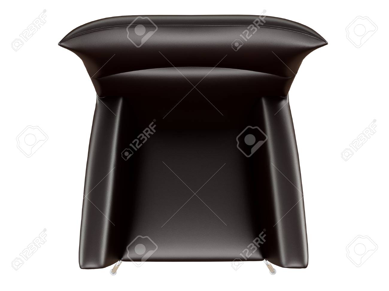 Black Leather Armchair On A White Background Top View 3d Rendering Stock Photo Picture And Royalty Free Image Image 116533353