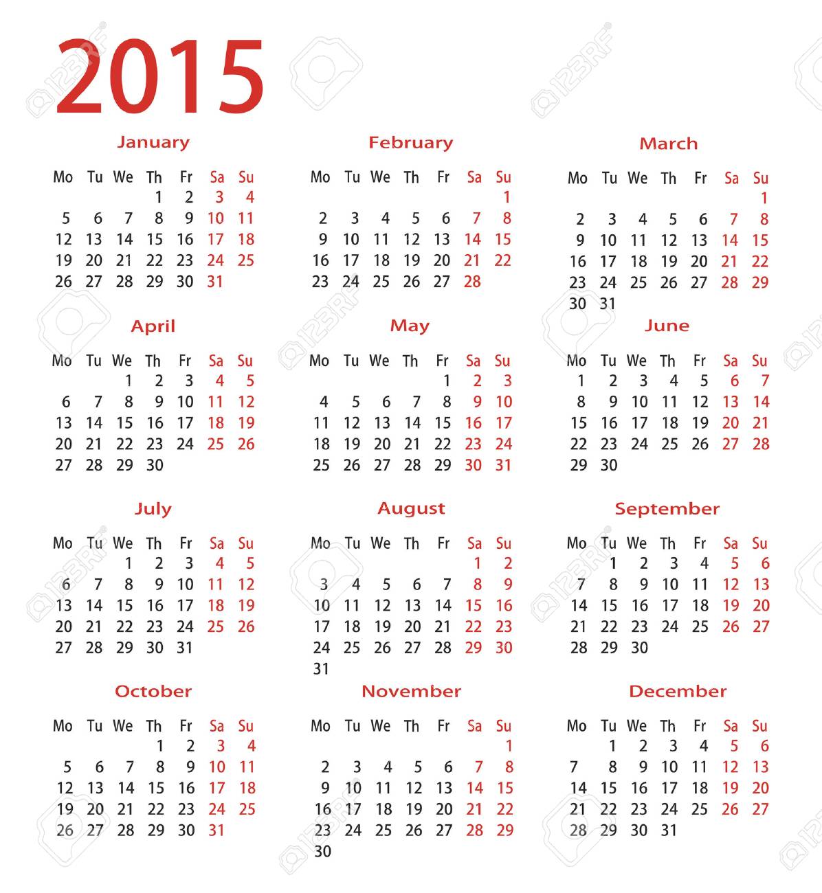 simple calendar 2015 royalty free cliparts vectors and stock simple calendar 2015
