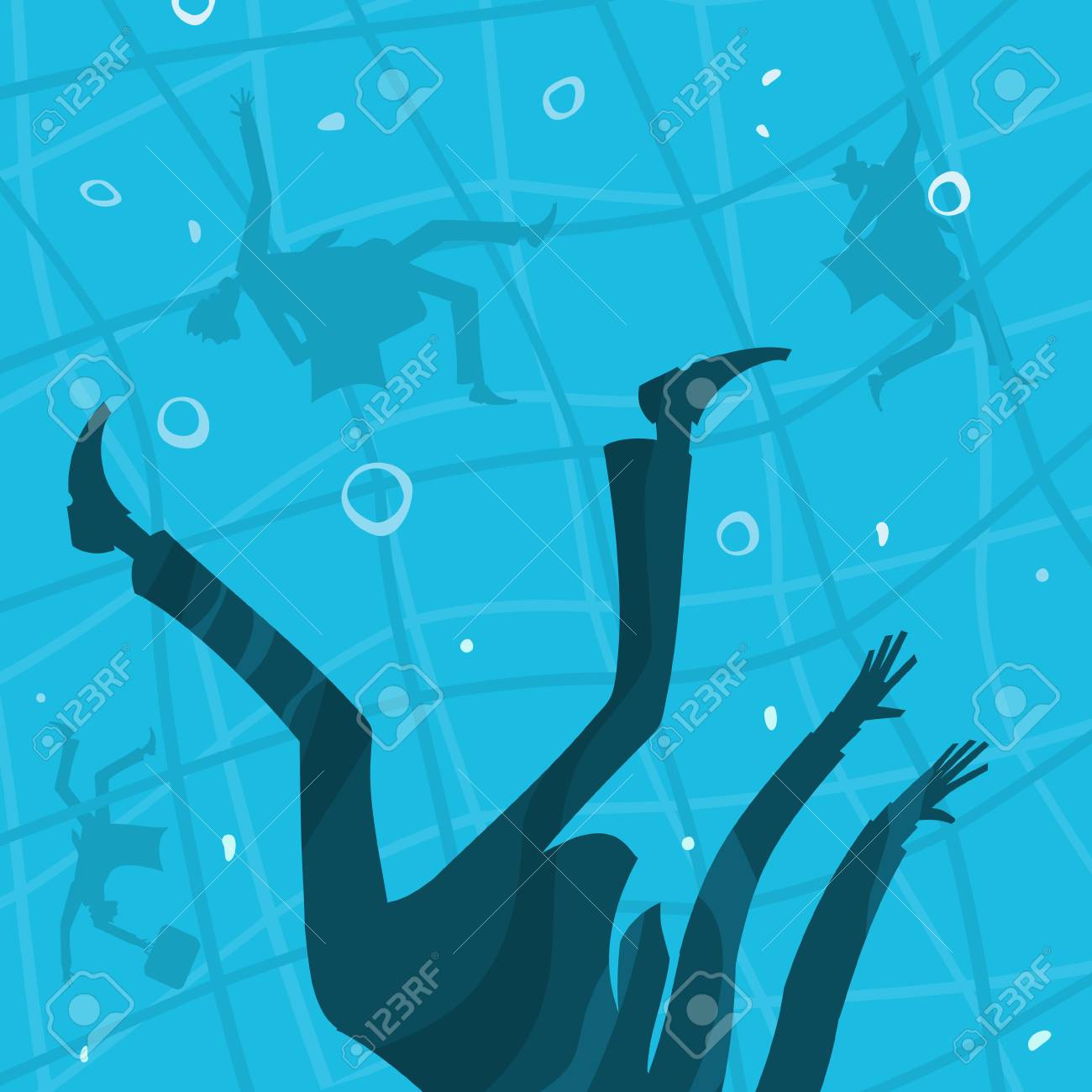 Business People Drown In The Water Vector Illustration Royalty Free Cliparts Vectors And Stock Illustration Image 6350