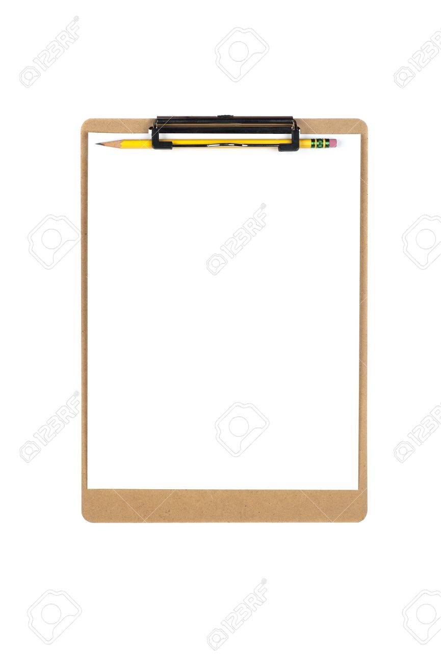 a new clipboard with a blank sheet of paper for copy placement blank sheet of paper