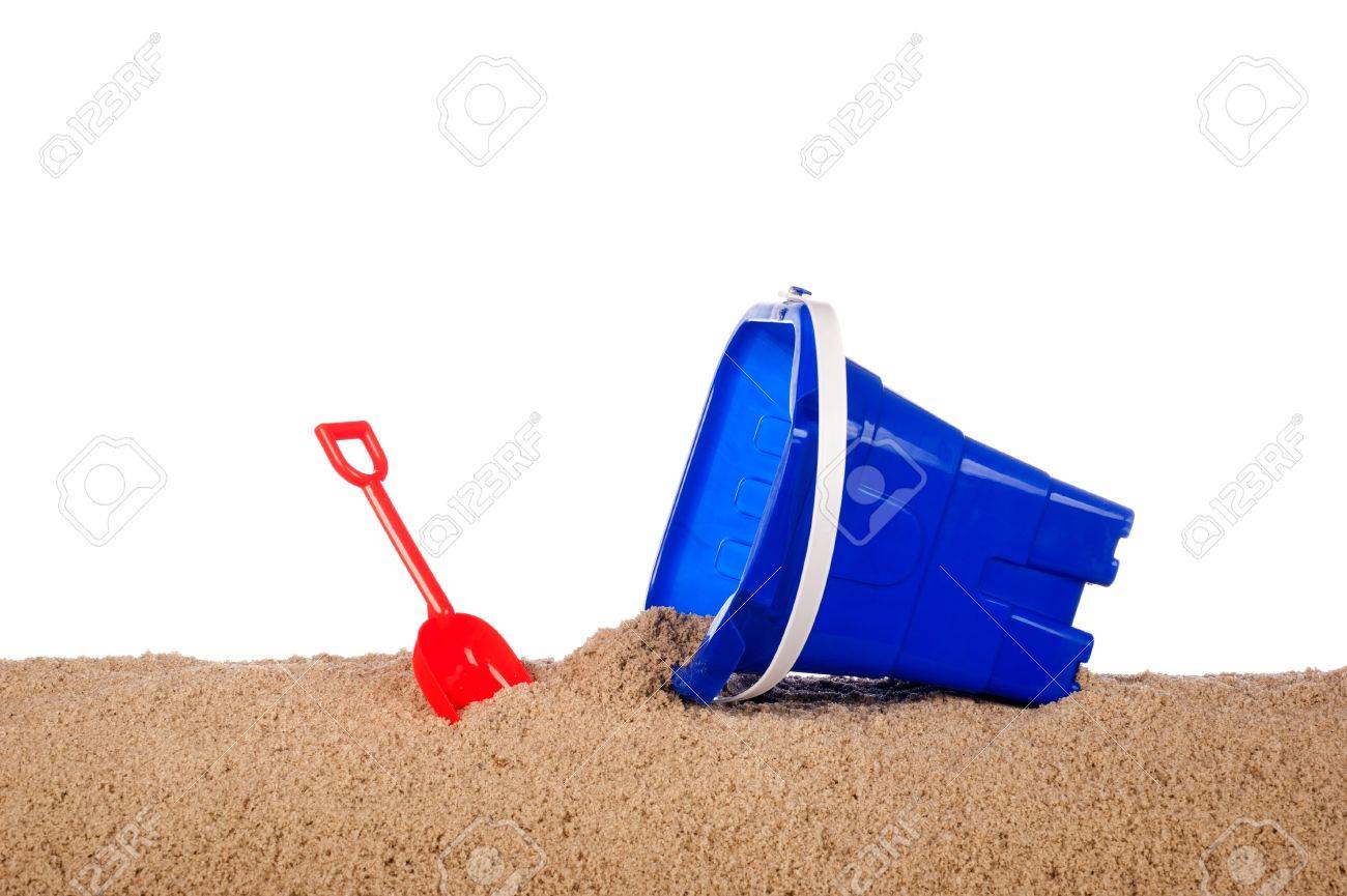 blue beach bucket