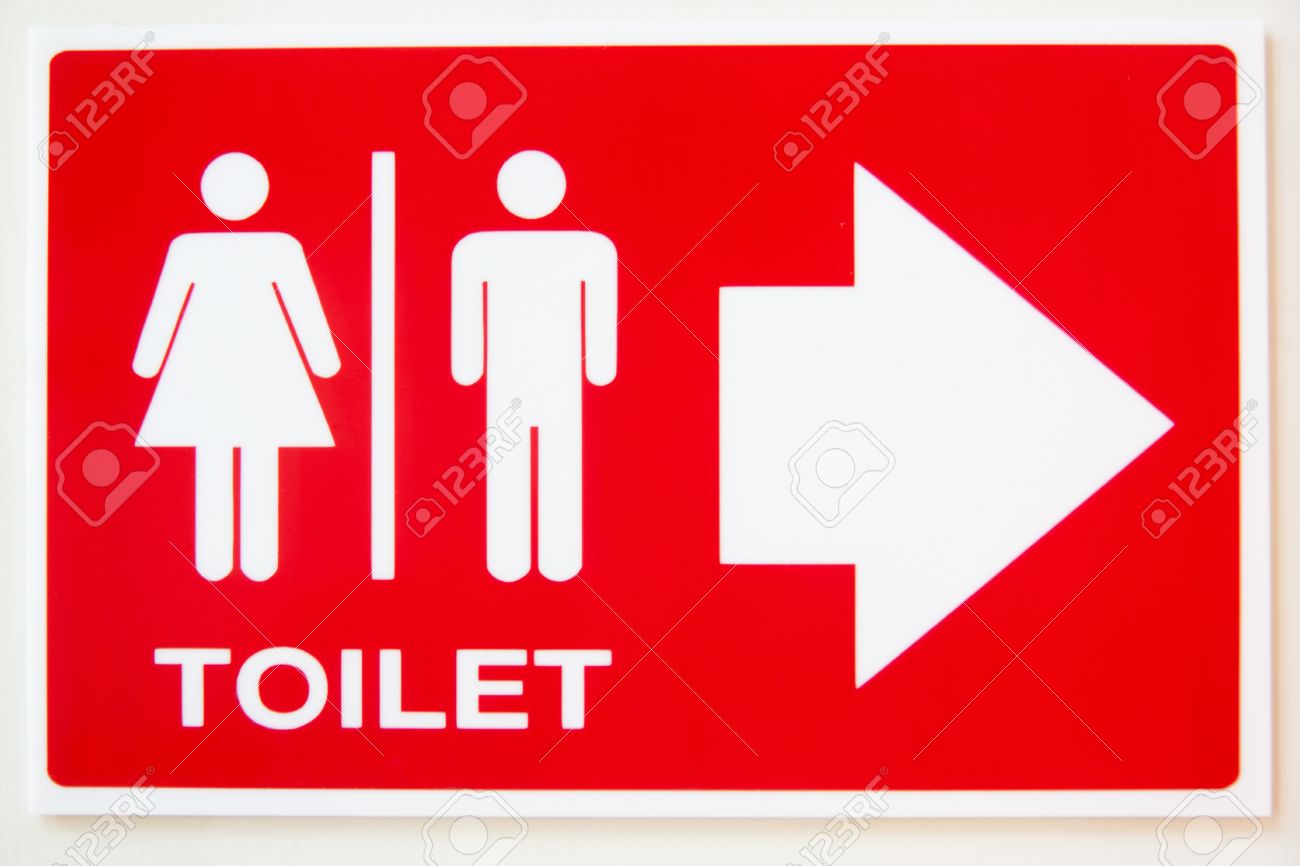 Red Bathroom Sign