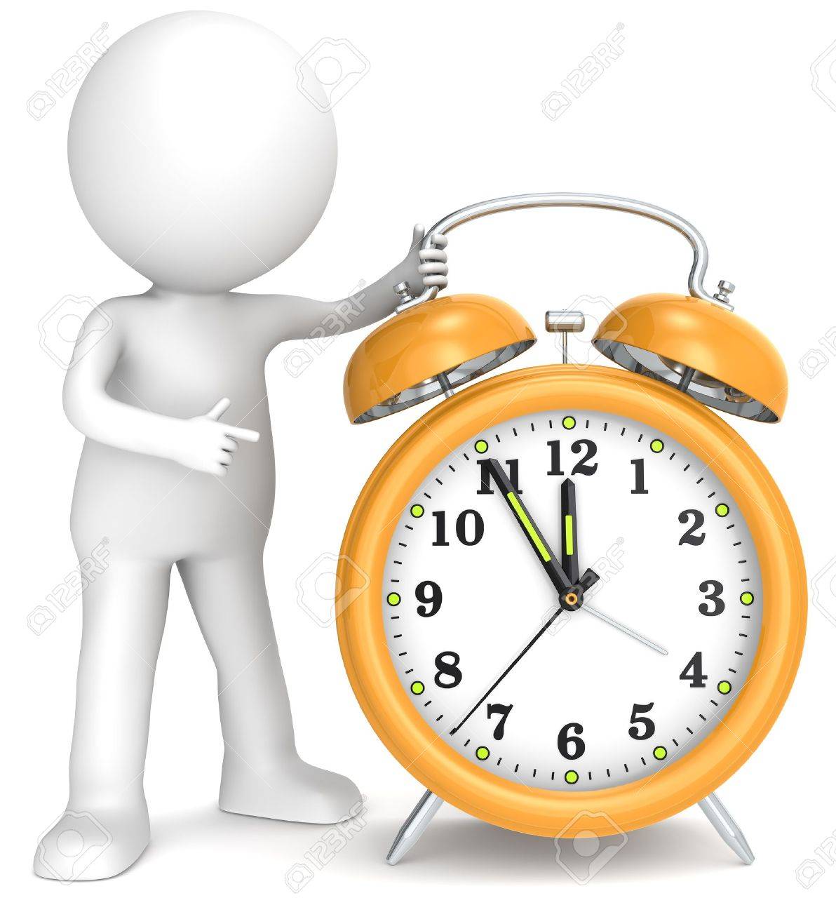 5 12 3 D 少し人間の文字 5 12 オレンジ人シリーズで時計の針を指して の写真素材 画像素材 Image