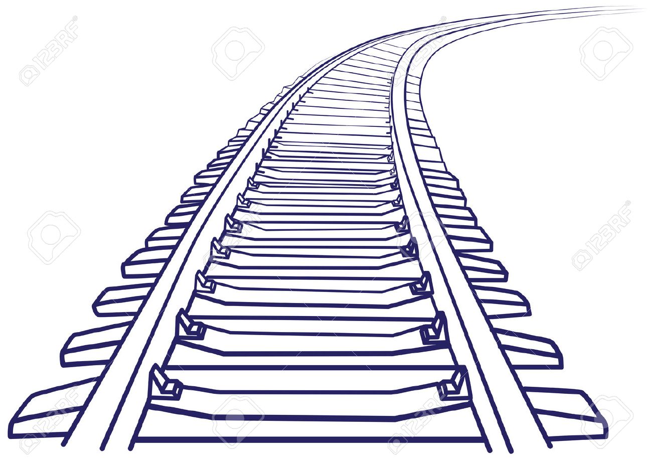 Curved Endless Train Track. Sketch Of Curved Train Track. Outlines. Royalty  Free SVG, Cliparts, Vectors, and Stock Illustration. Image 41638051., image size:1300x913