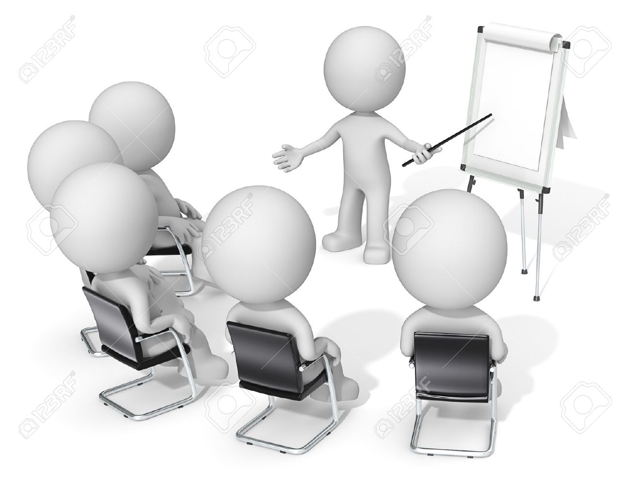 Workshop. Dude the Business people X 6 at meeting. Looking at blank flip chart. Copy space. - 43766415 Workshop. Dude the Business people X 6 at meeting. Looking at blank flip chart. Copy space. - 43766415