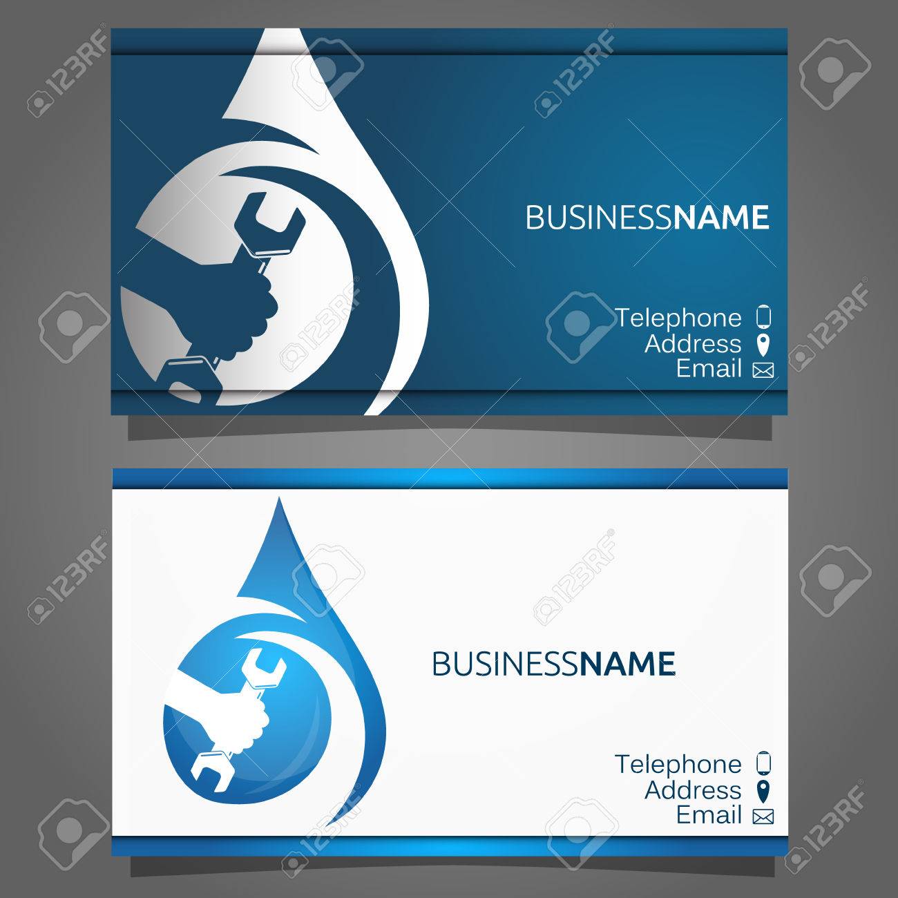 Business Card For The Repair Of Water Supply And Sanitary Ware Royalty Free Cliparts Vectors And Stock Illustration Image 64039553