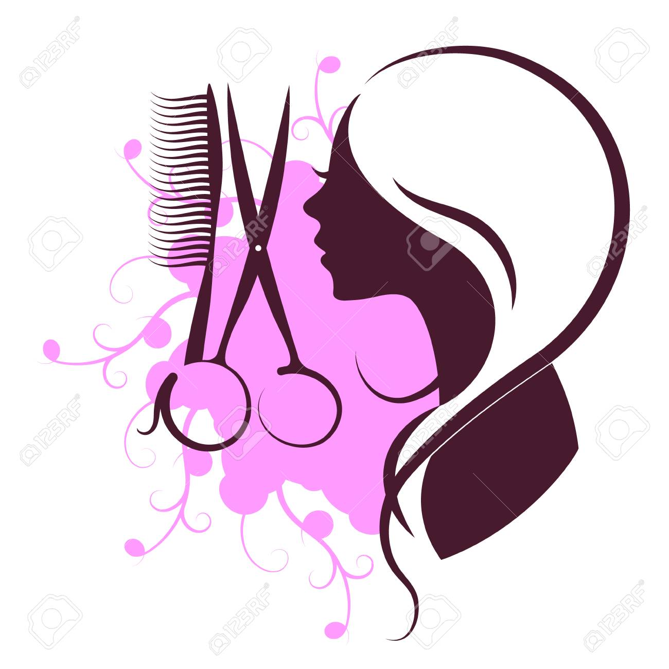 Salon De Beaute Et Salon De Coiffure Pour Le Concept De Conception De Femmes Clip Art Libres De Droits Vecteurs Et Illustration Image 96522279
