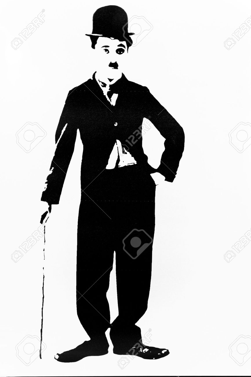 Simple silhouette of the film actor Charlie Chaplin - 40298907 Simple silhouette of the film actor Charlie Chaplin - 40298907