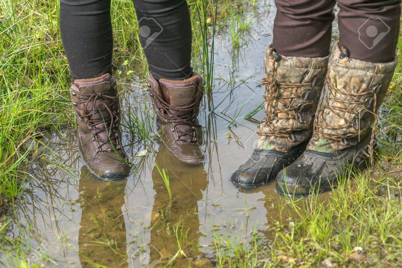mud hiking boots