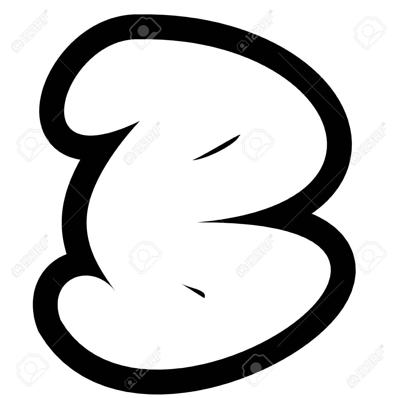 Larger Black And White Line Render Of Graffiti Alphabet Bubble Stock Photo Picture And Royalty Free Image Image 7136426