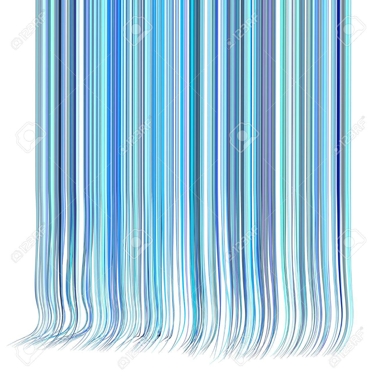 3d Hacer Múltiples Líneas De Cabello Ondulado De Color Morado Azul Diferente En Blanco