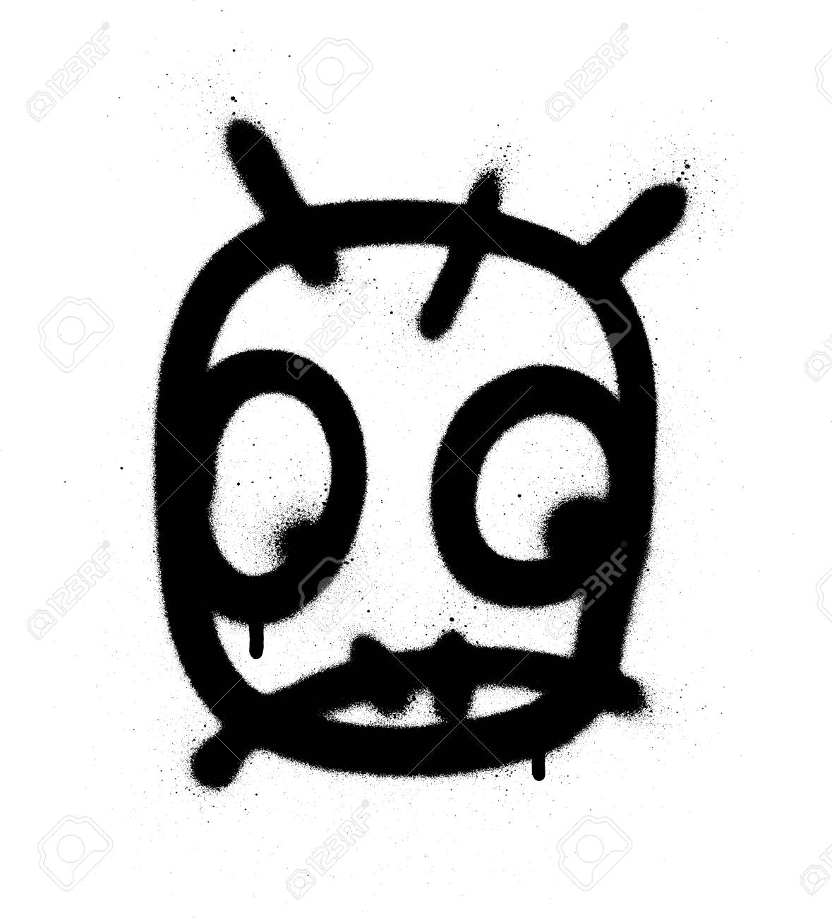 落書きは白地に黒でスプレー絵文字を心配してください のイラスト素材 ベクタ Image