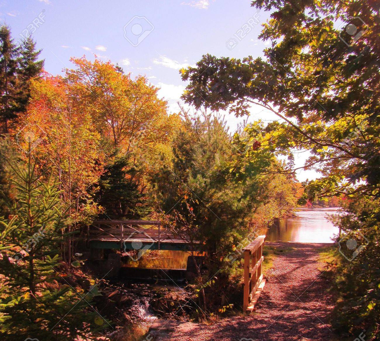 Bridge over the old locks system in Fall River, Nova Scotia,.. Bridge over the old locks system in Fall River, Nova Scotia,..