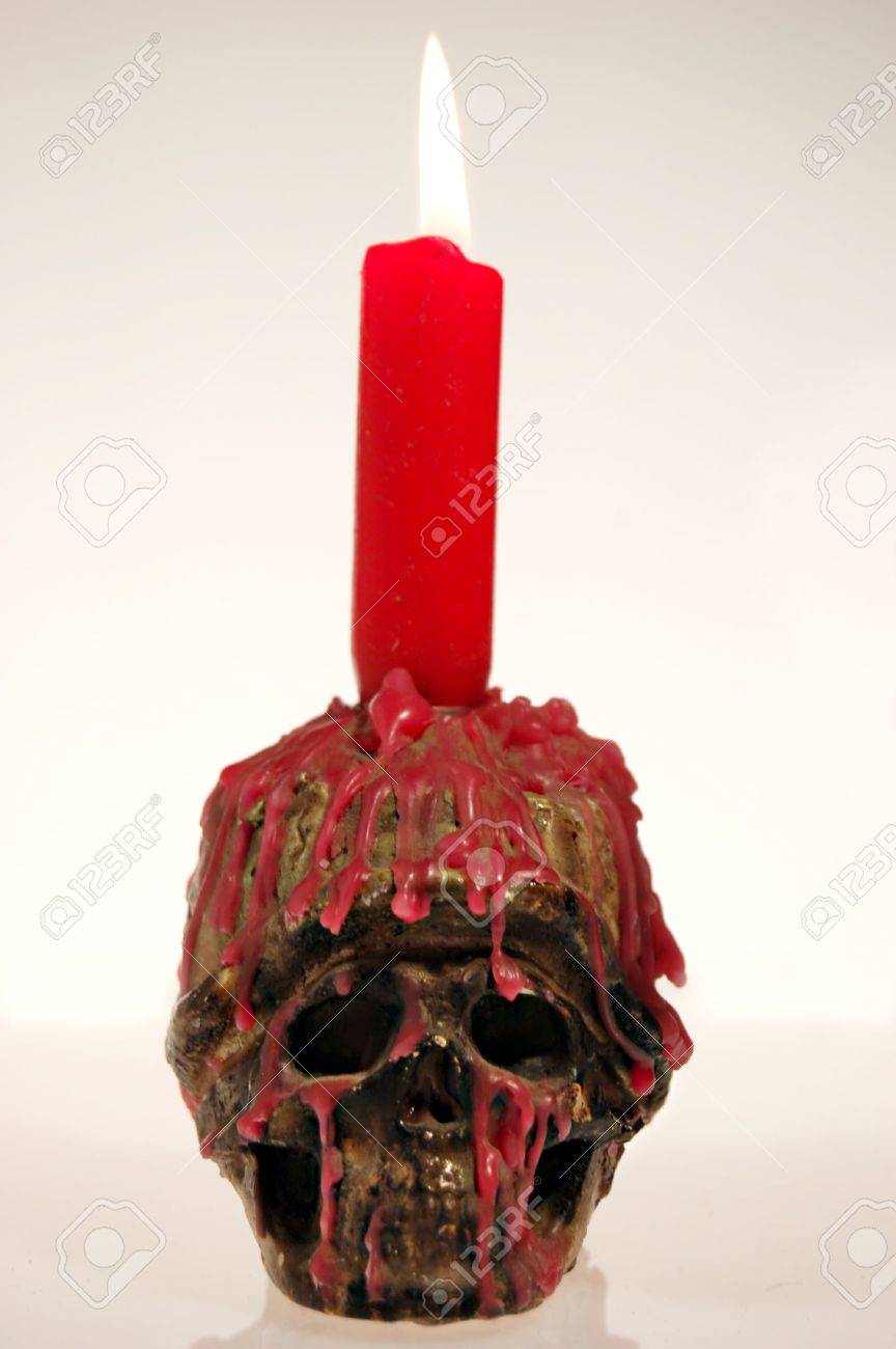 Spooky Skull Candle Holder With Candle Stock Photo Picture - Spooky Skull Candle Holder With Candle Stock Photo spooky skull candle holder with candle stock photo picture - spooky skull candle holder with candle stock photo