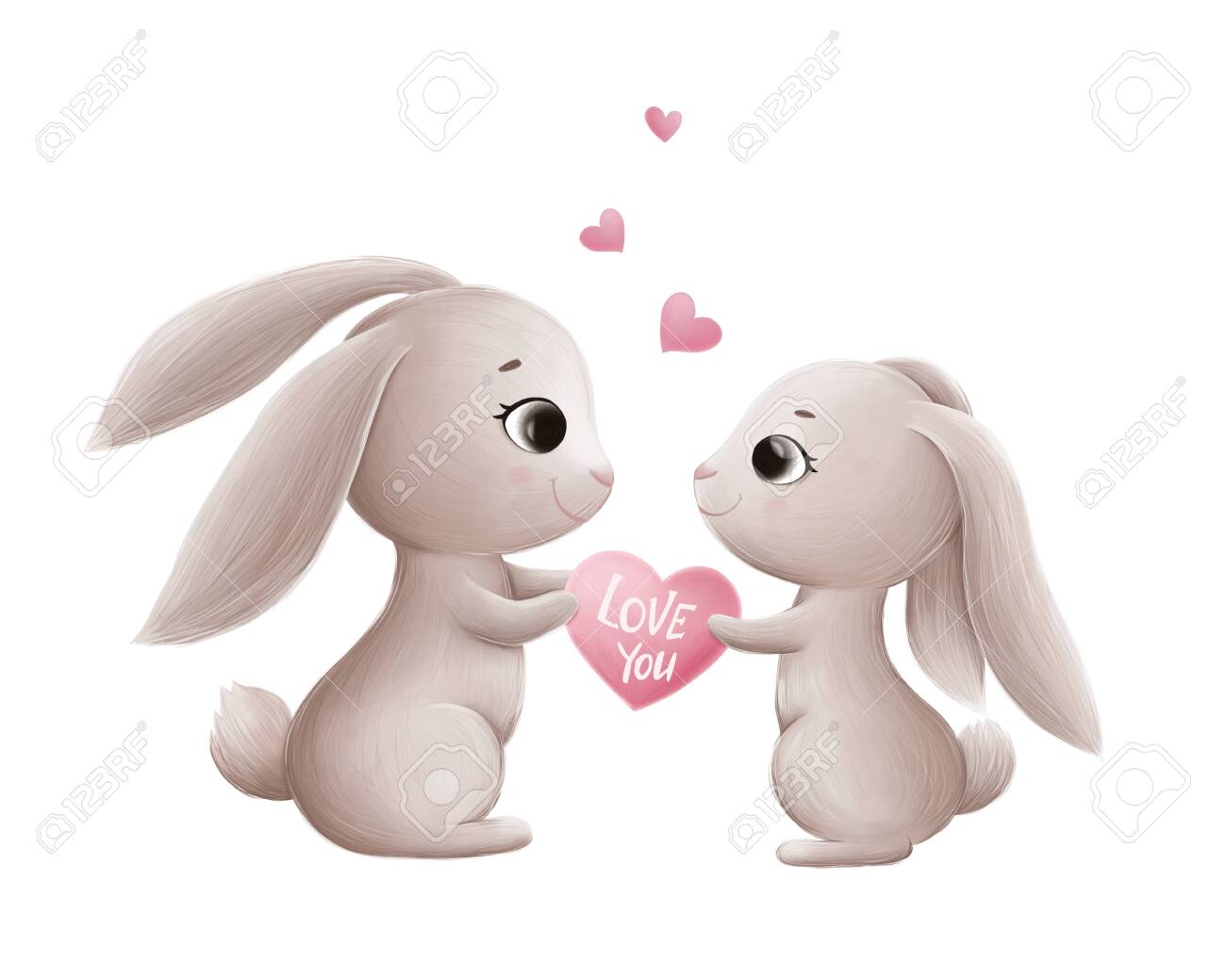 Happy valentine's day. Love card. A pair of cute bunnies girl and boy, pink  and deep against a heart. Concept of love confession, marriage proposal  Stock Vector Image \u0026 Art - Alamy, image size:1300x1040