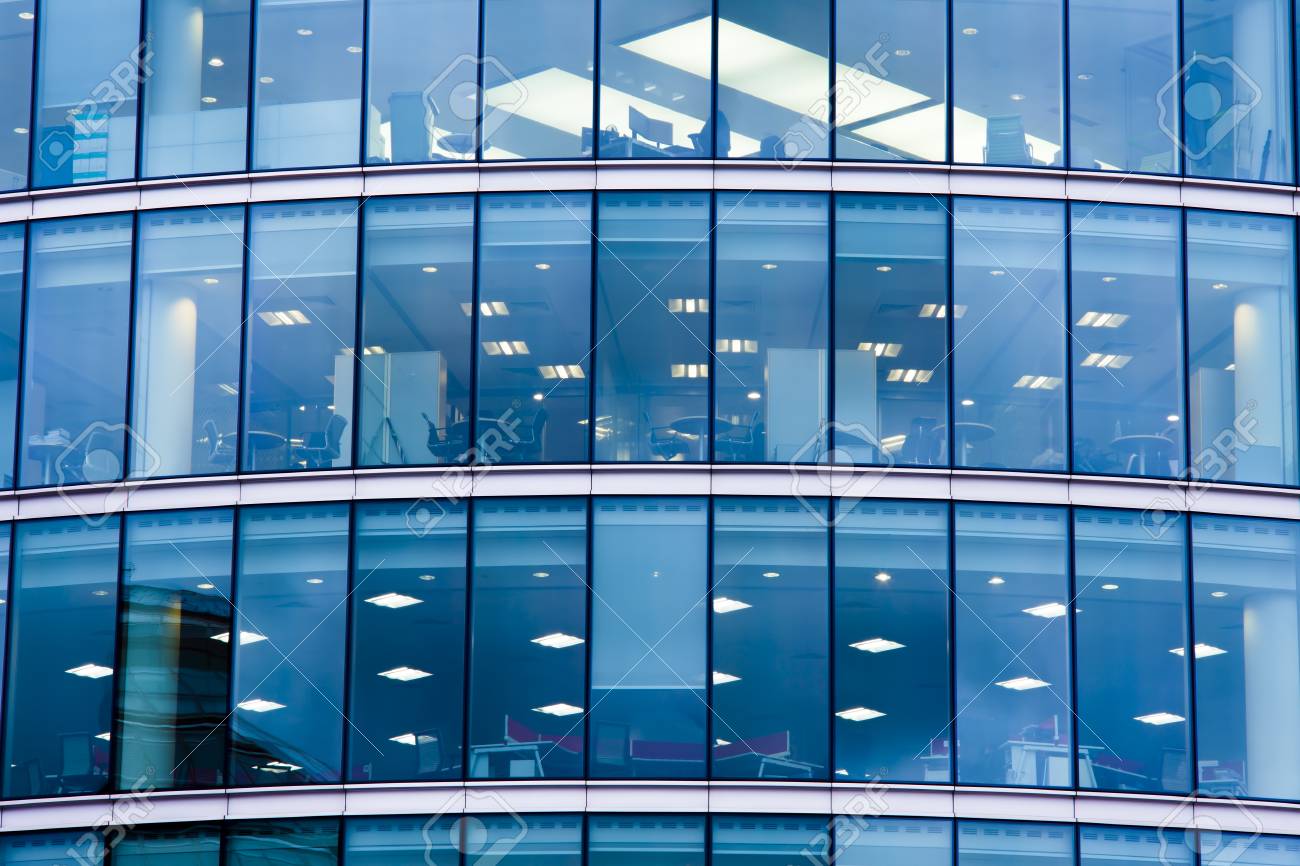 Modern Business Office Building With Glass Windows Stock Photo, Picture And  Royalty Free Image. Image 97442579.