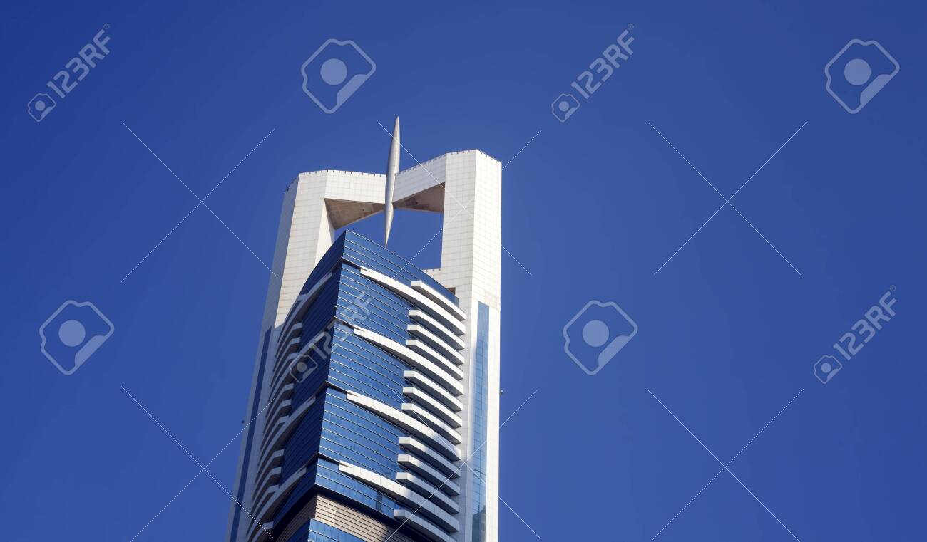 DUBAI, UAE - SEPTEMBER 26 2018: Chelsea Tower hotel in Dubai city - 139136986 DUBAI, UAE - SEPTEMBER 26 2018: Chelsea Tower hotel in Dubai city - 139136986