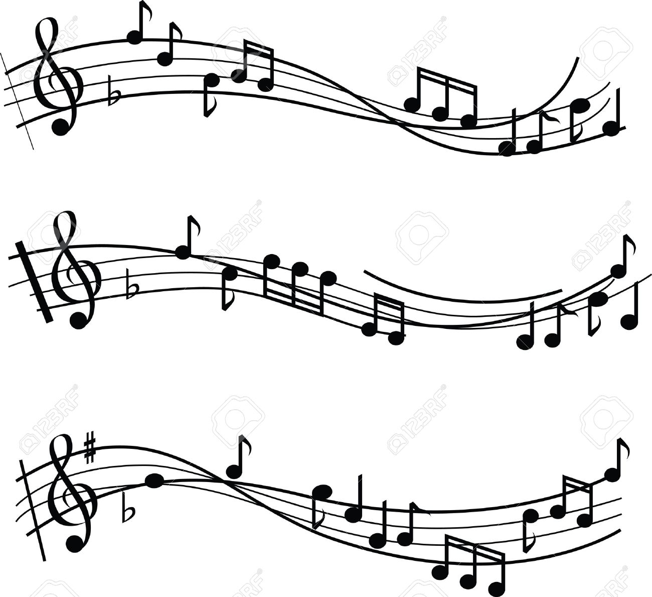 illustrated musical notes on sheet music design royalty free music note sheet