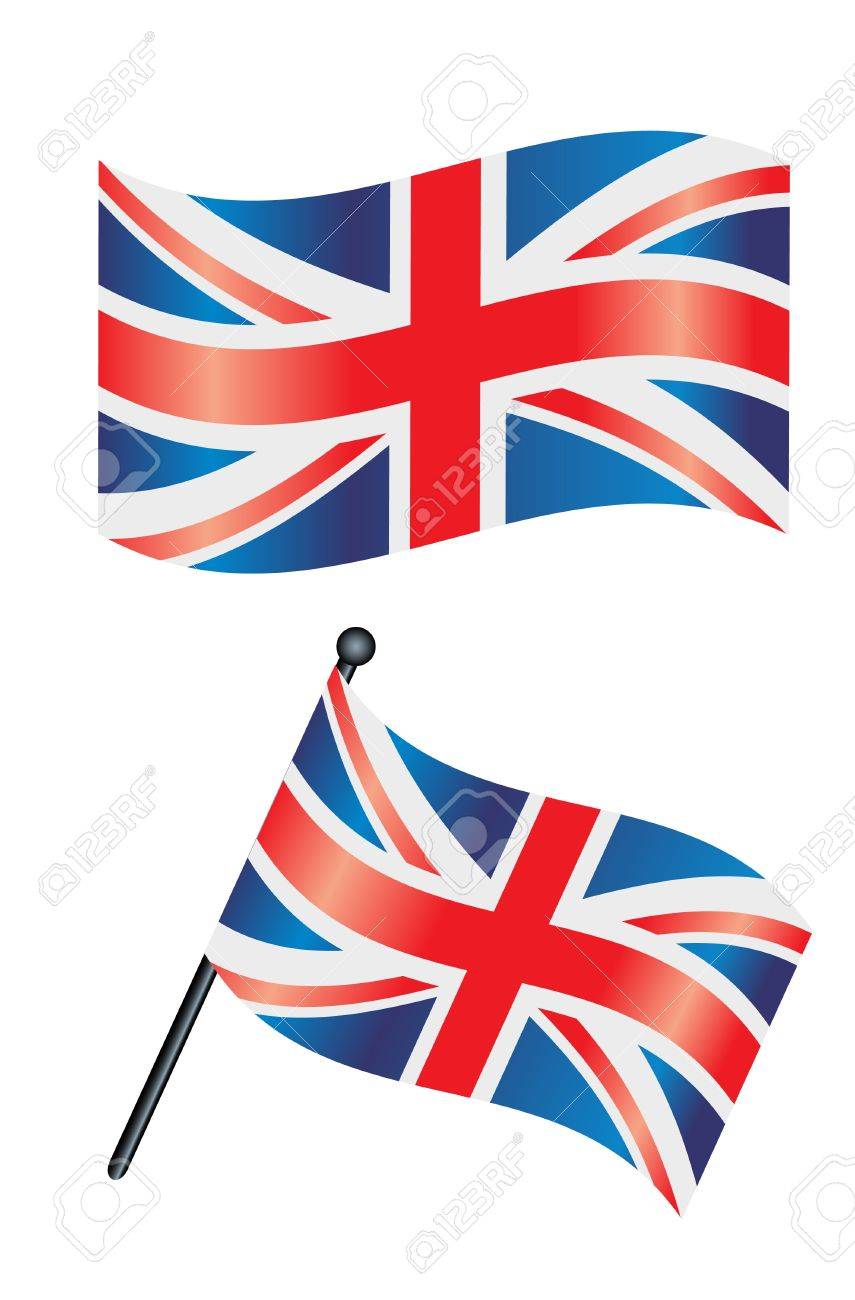 The British Flag Or Union Jack Waving In The Wind Royalty Free Cliparts Vectors And Stock Illustration Image