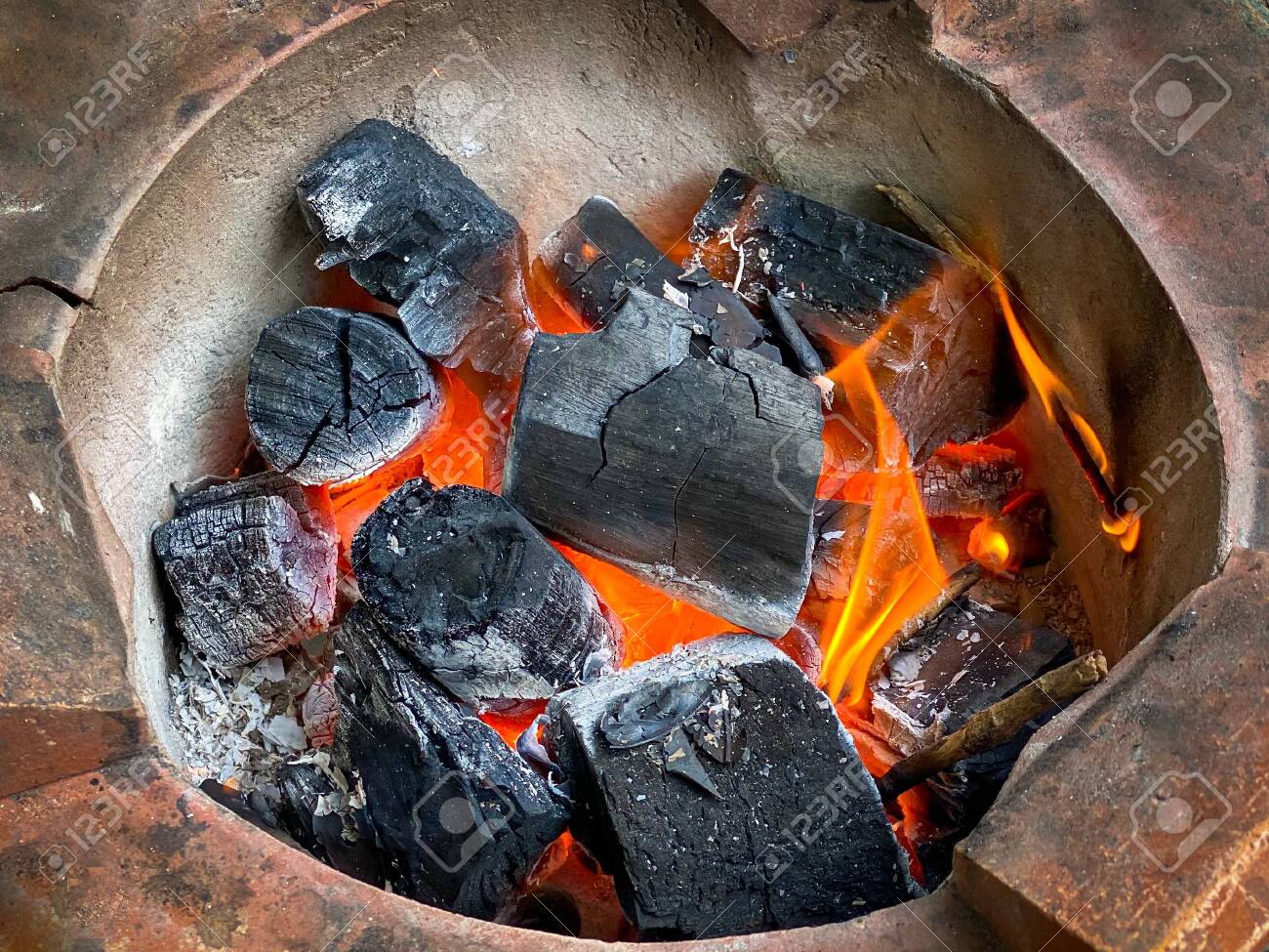 cooking with coals