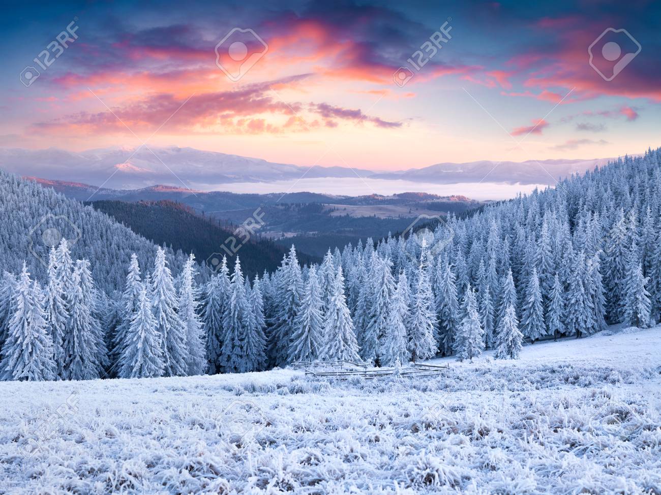 unbelievable winter sunset in
