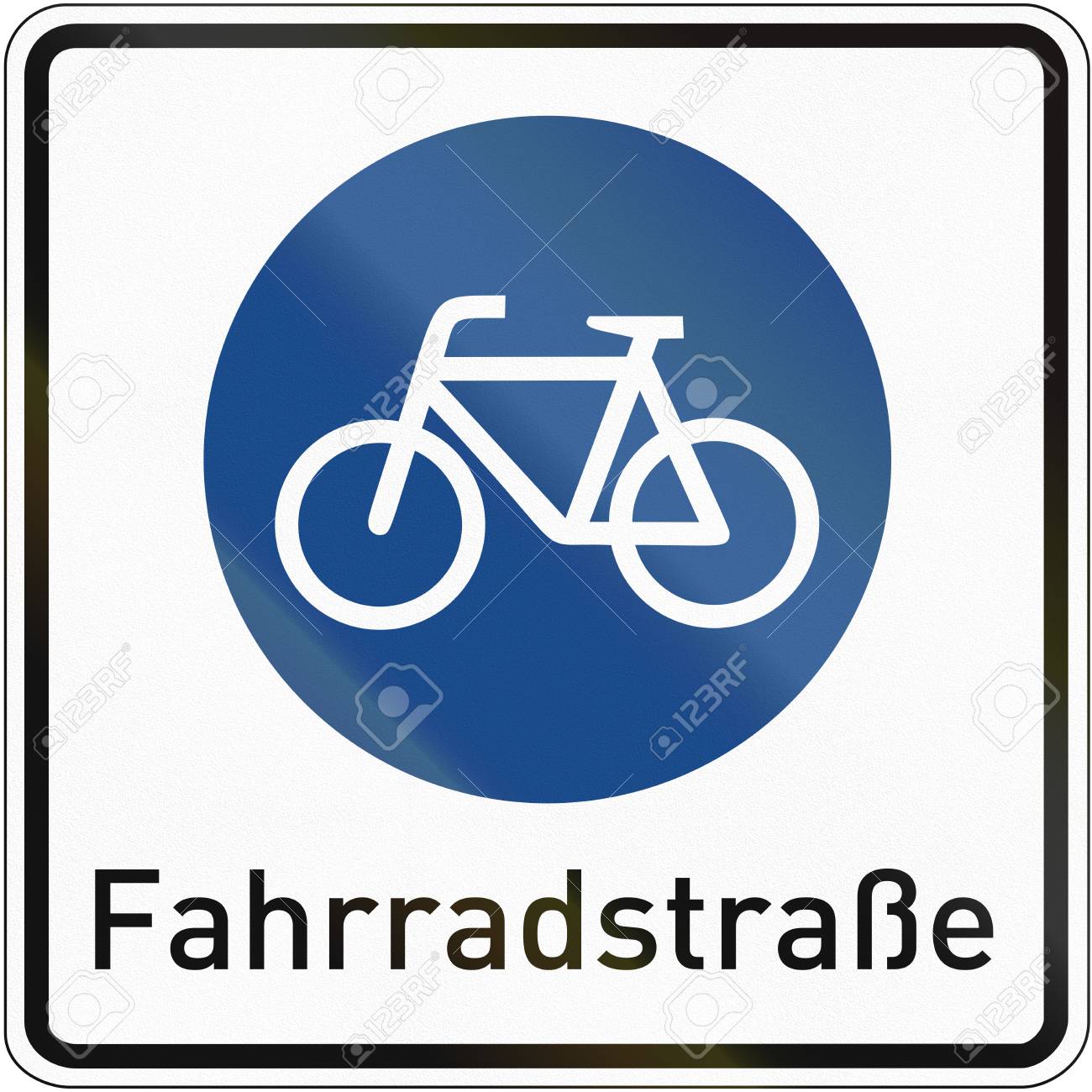自転車道のドイツの記号 意味 自転車道 の写真素材 画像素材 Image