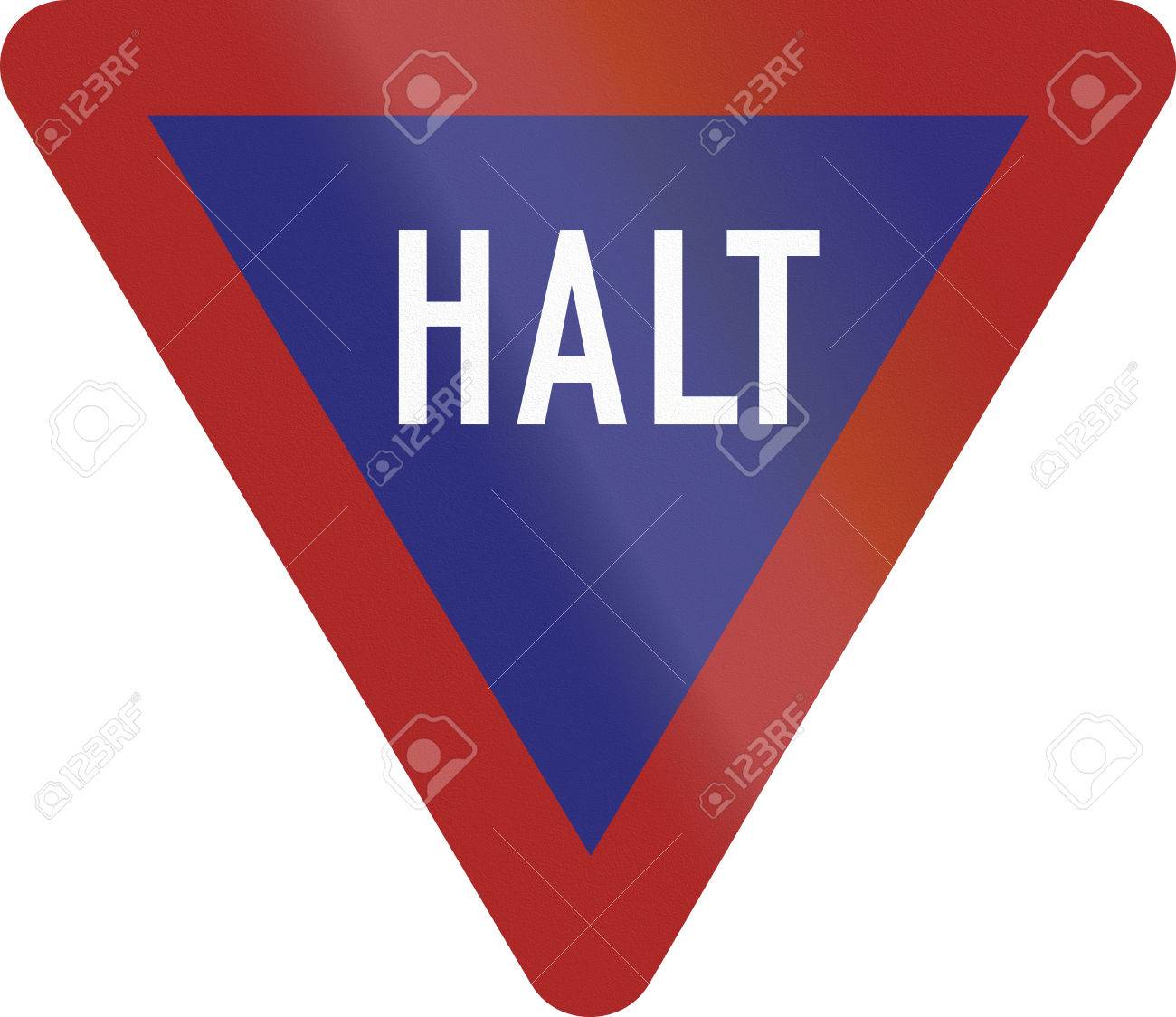 Old Design 1953 Of A German Sign Meaning Stop Give Way Stock Photo Picture And Royalty Free Image Image 35824872