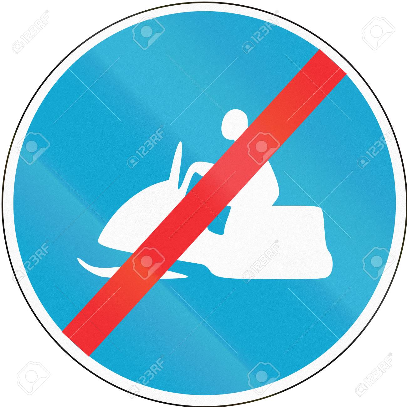 Estonian Mandatory Road Sign End Of Snow Mobile Path Stock Photo