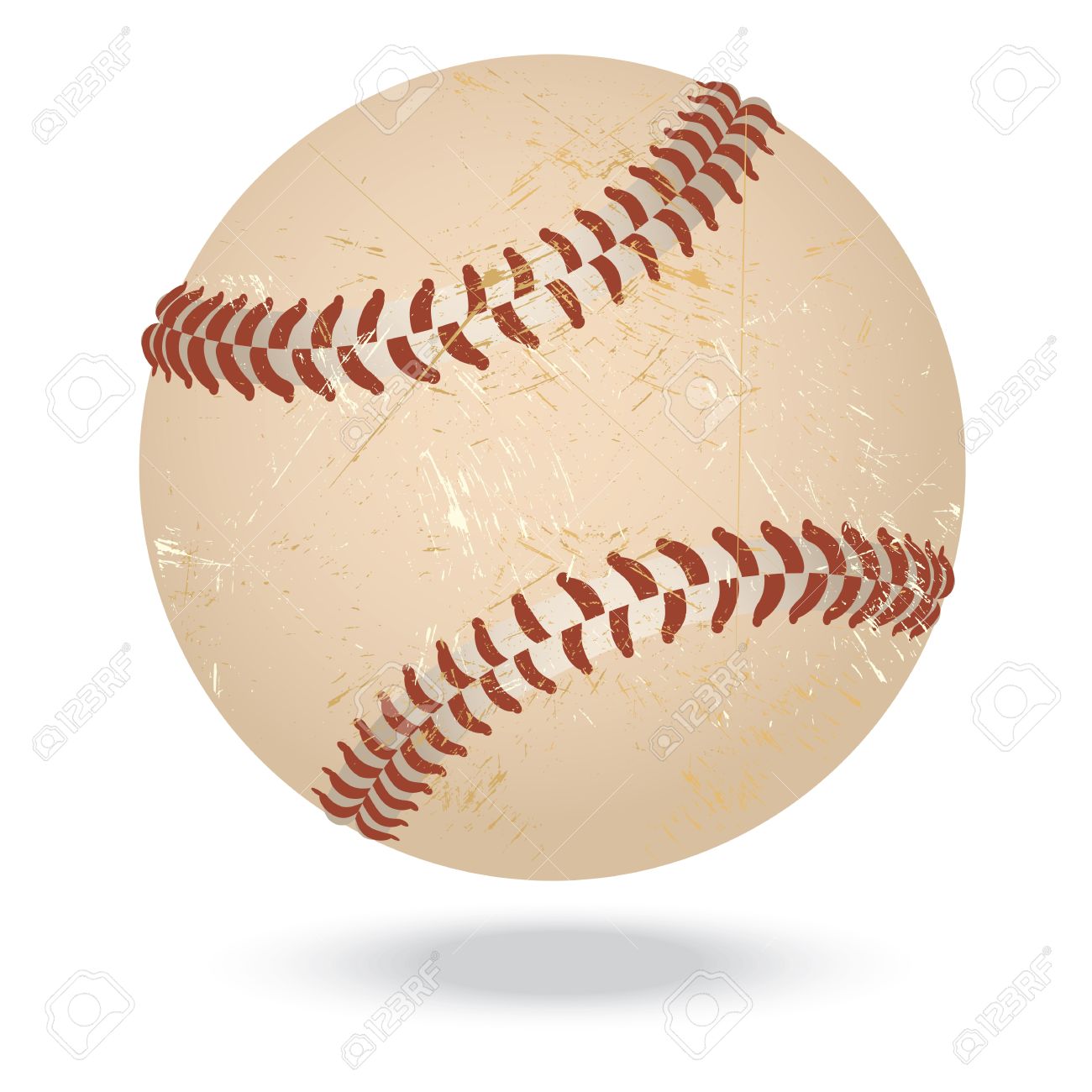 illustration of highly rendered vintage baseball isolated in