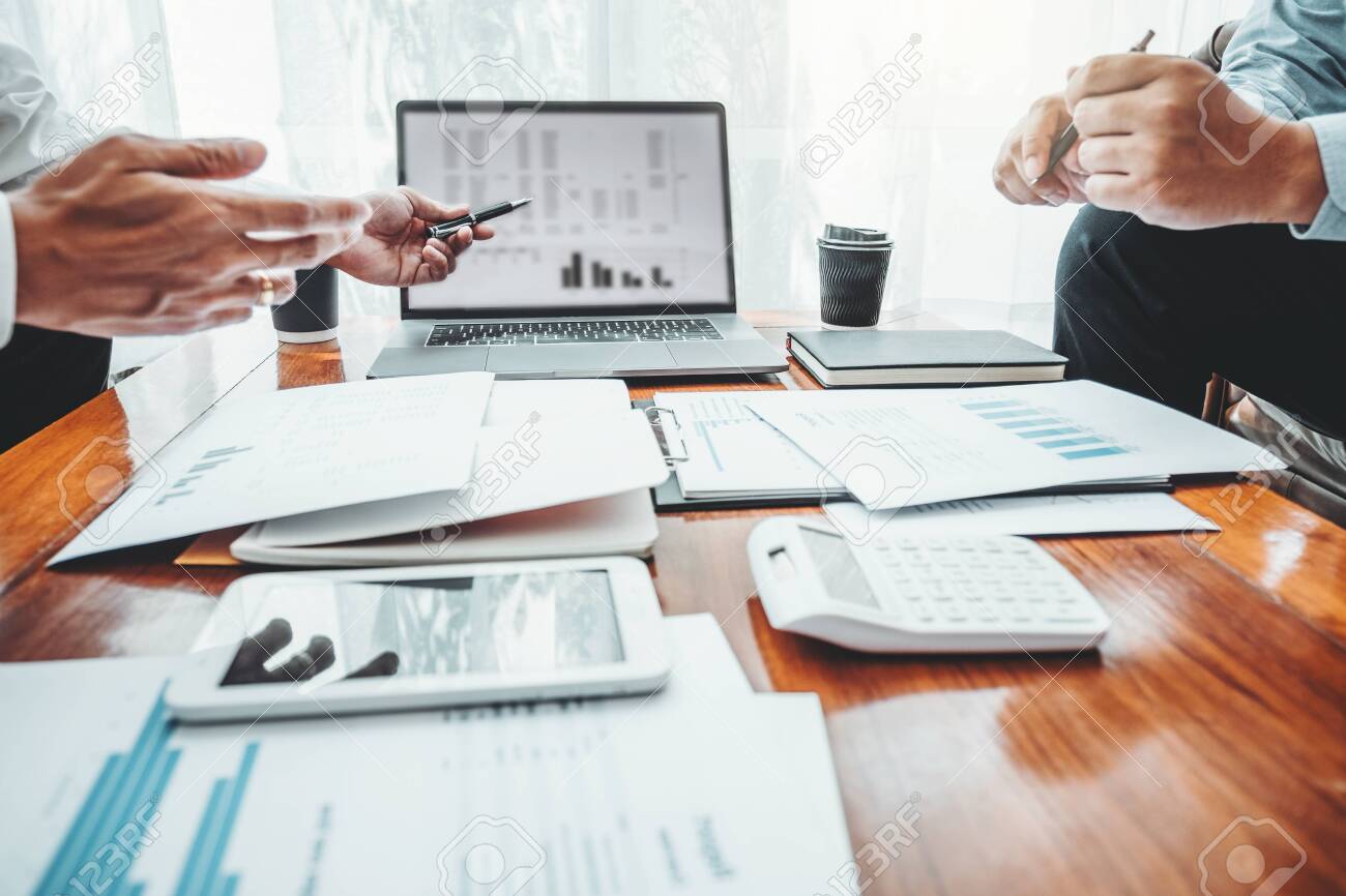 Business team meeting Strategy Planning with new startup project plan Finance and Economy Graph with laptop successful teamwork - 132741853 Business team meeting Strategy Planning with new startup project plan Finance and Economy Graph with laptop successful teamwork - 132741853
