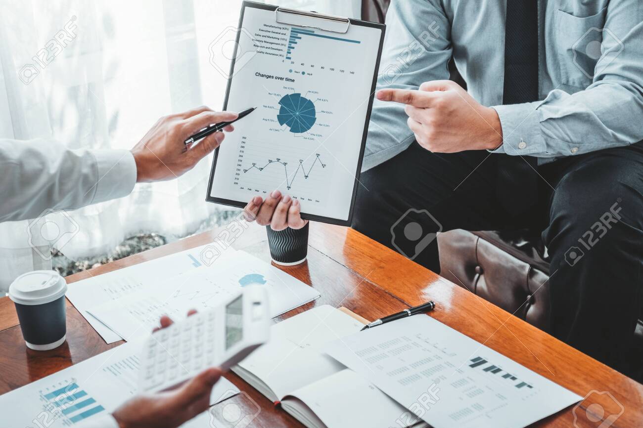 Business team meeting Strategy Planning with new startup project plan Finance and Economy Graph with laptop successful teamwork - 132741164 Business team meeting Strategy Planning with new startup project plan Finance and Economy Graph with laptop successful teamwork - 132741164