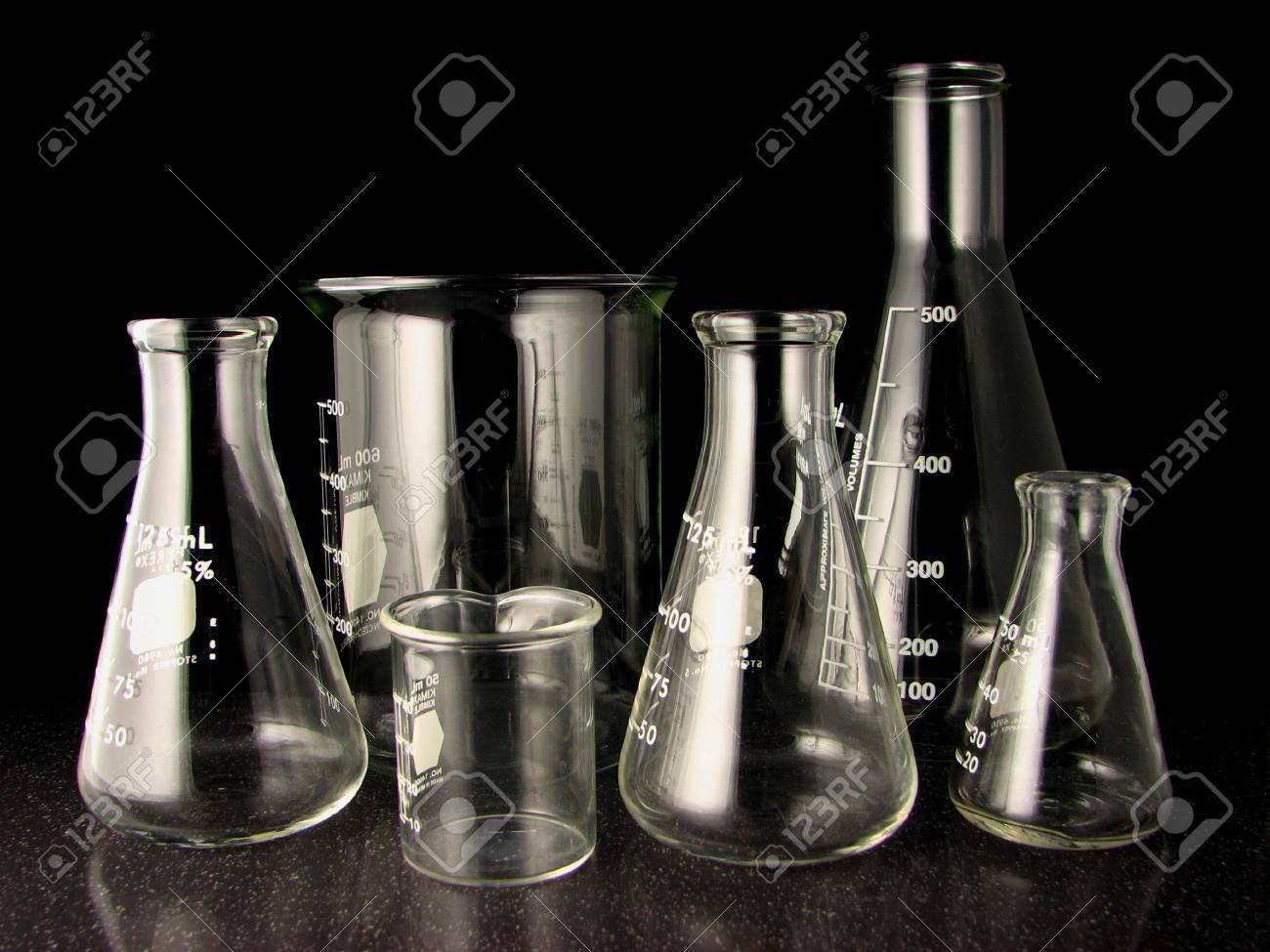 Erlenmeyer Flasks And Beakers Stock Photo Picture And Royalty Free Image Image 1296750