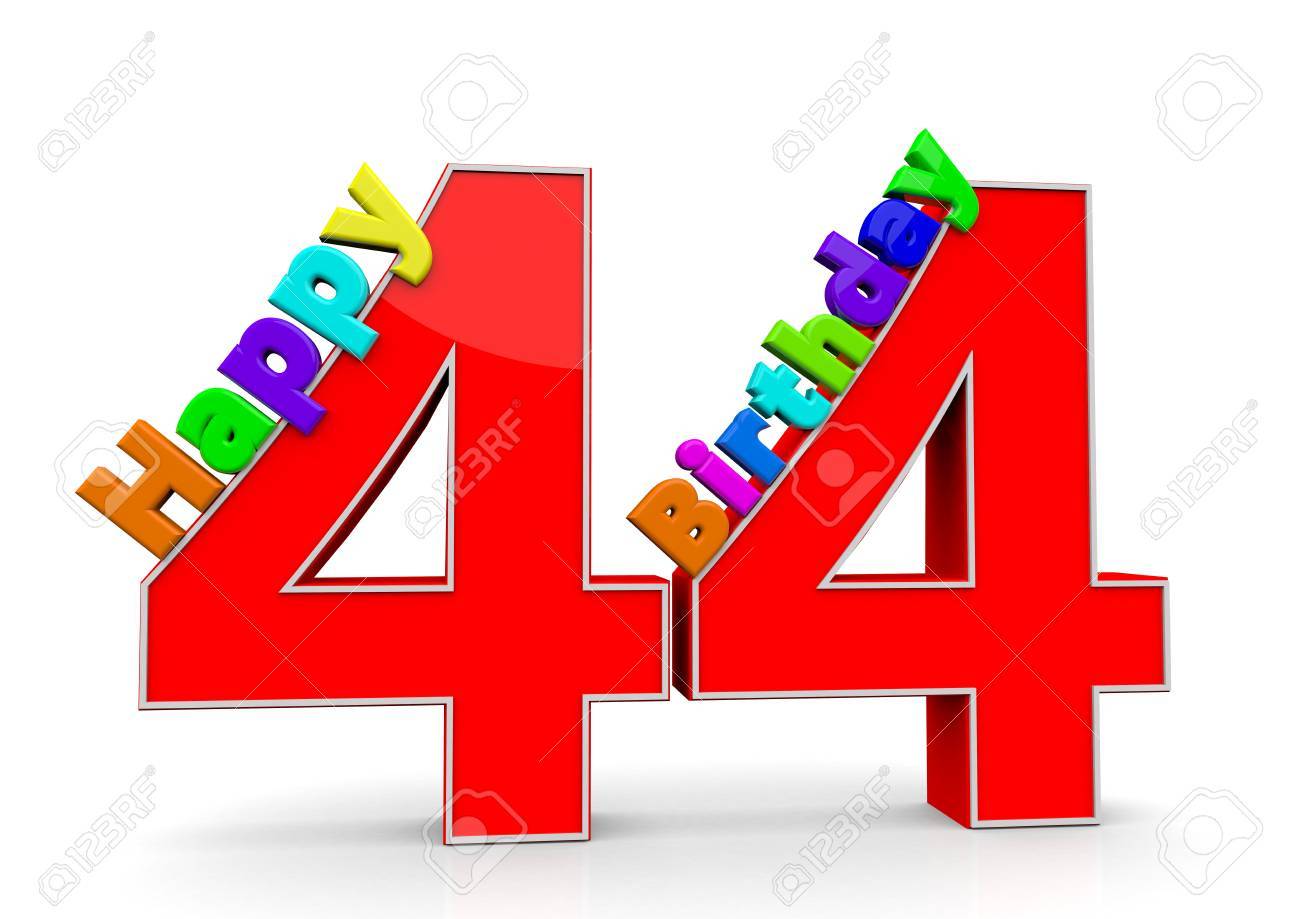 ❤️happy❤️ Happy 44th Birthday Title Seamless Looping Stock Footage Video