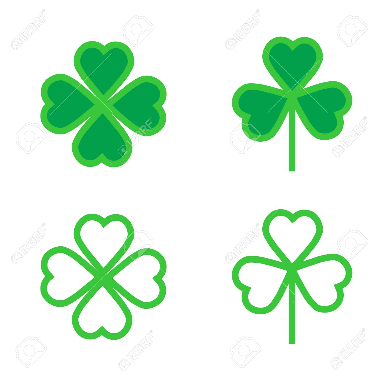 shamrock or clover icon for web and mobile modern minimalistic flat design stock vector