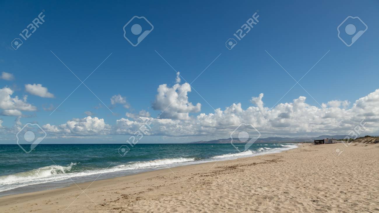 Deserted Beach At Platamona Near Porto Torres On West Coast Of