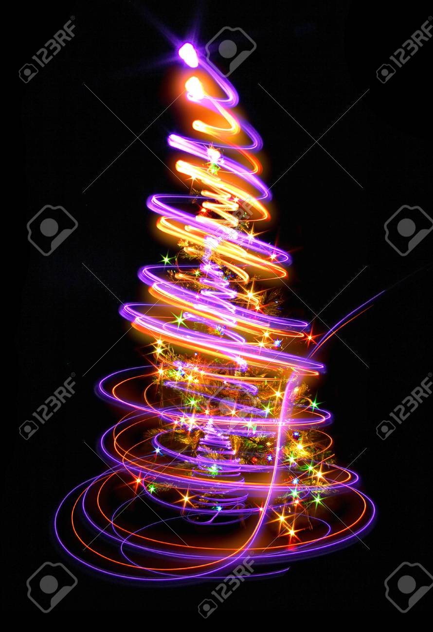 christmas tree lights on the black background stock photo picture christmas tree black background
