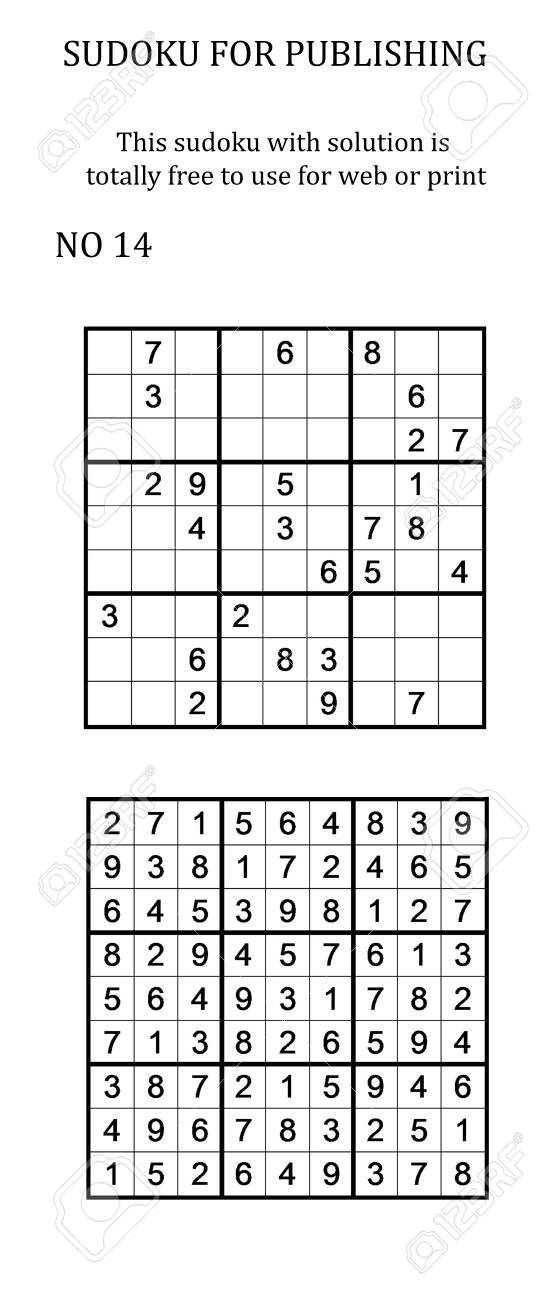 Sudoku Con La Solución De Uso Libre En Su Sitio Web O En La Impresión Búsqueda De Número De Serie