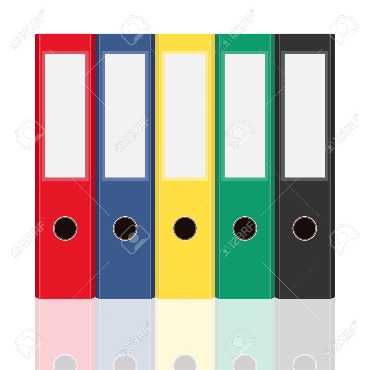 closed office binders set isolated on white background side office binders