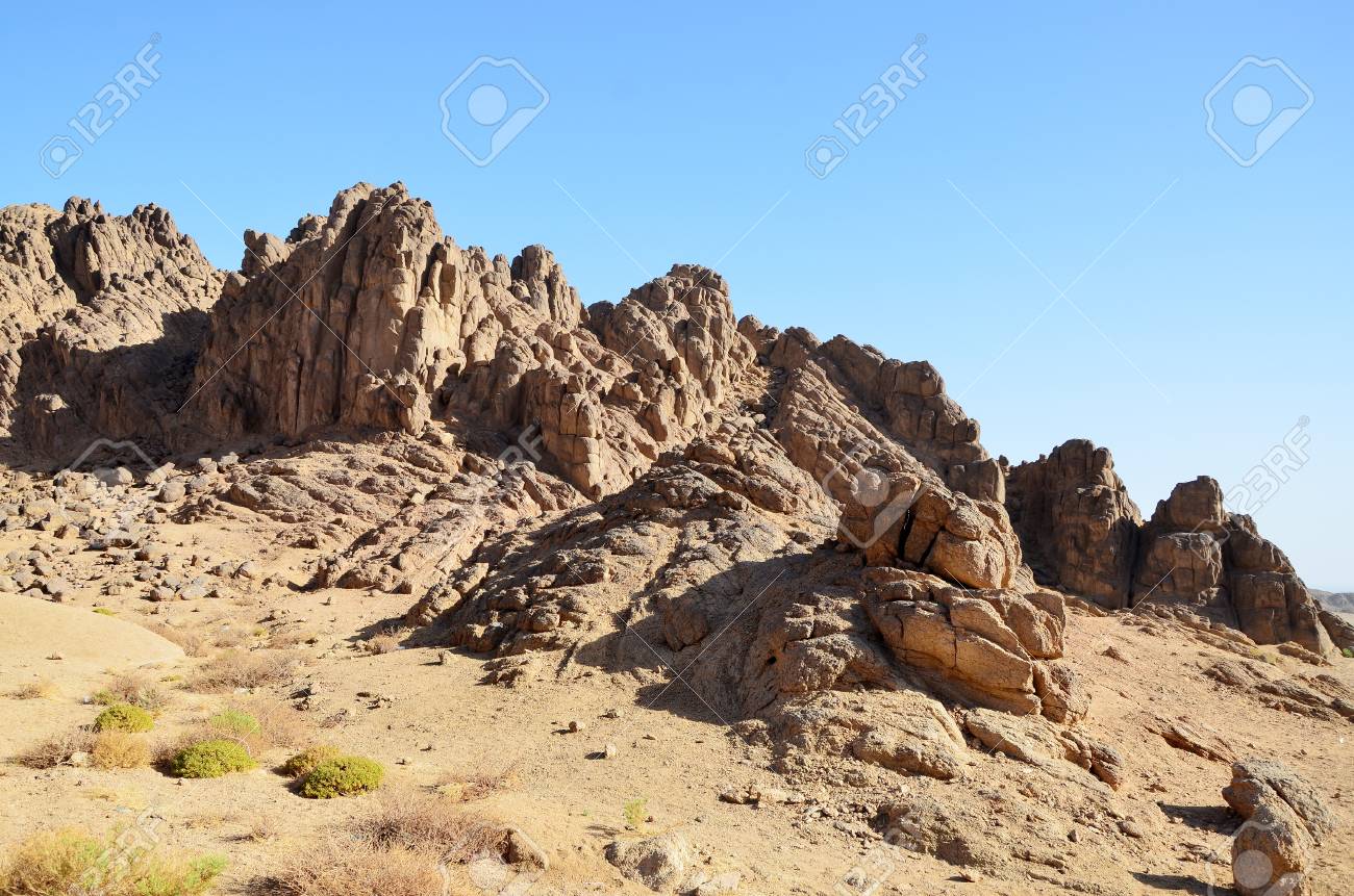 Desert Landscape With Dunes And Rocks Stock Photo Picture And Royalty Free Image Image 12450430