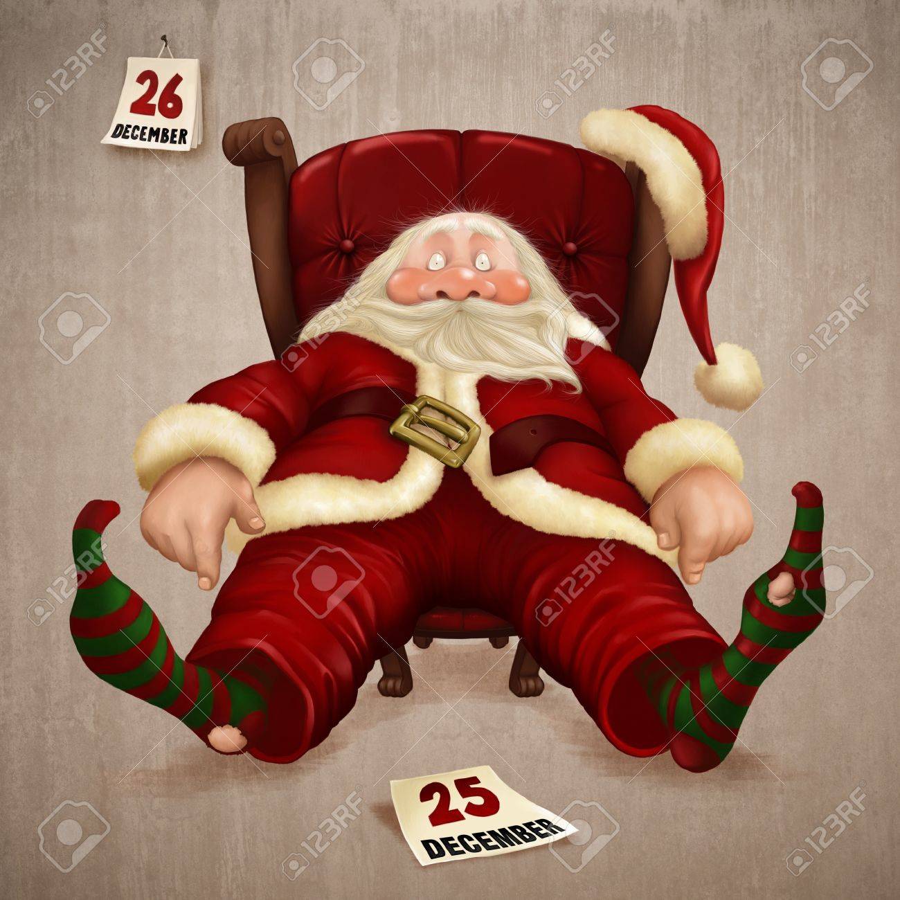 Mude Santa Claus Der Tag Nach Weihnachten Lizenzfreie Fotos Bilder Und Stock Fotografie Image 8414378