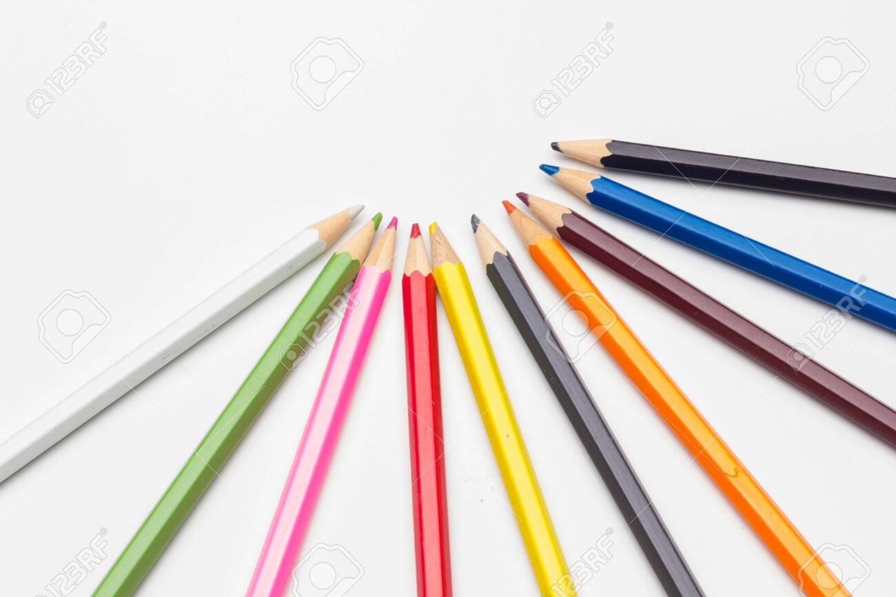 Colored Pencils With A Sharp Point Ready To Draw And Paint ...